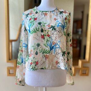 Philosophy Vibrant Floral Print Long Sleeve Top Blouse small